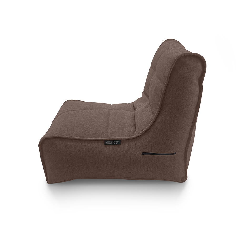 шоколадное уличный бескаркасный диван Evolution Sofa жаккардовое для террасы, сада и веранды — вид сбоку