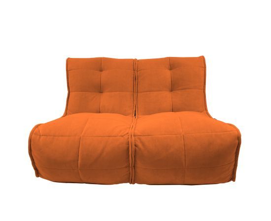 терракотовое двойной модульный диван Twin Couch велюровое для гостиной и переговорной