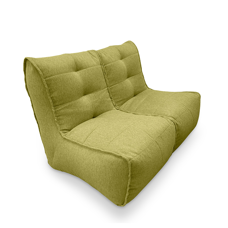 зелёное двойной модульный диван Twin Couch жаккардовое в интерьере гостиная