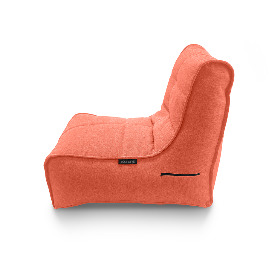 терракотовое уличный бескаркасный диван Evolution Sofa жаккардовое для террасы, сада и веранды — вид сбоку