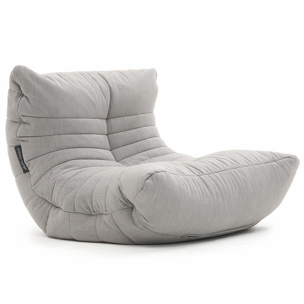 серое акустическое кресло-мешок Acoustic Lounge из Sofa Weave для офиса, переговорной и студии — вид сбоку
