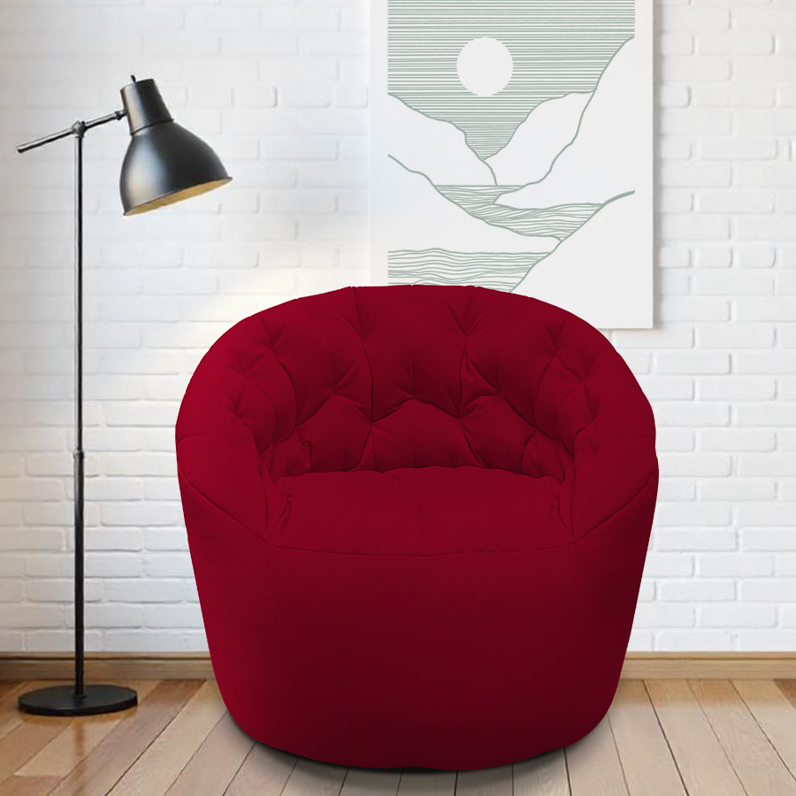 Купить лёгкое бескаркасное кресло Butterfly Light Sofa - Wildberry Deluxe (красный Велюр)