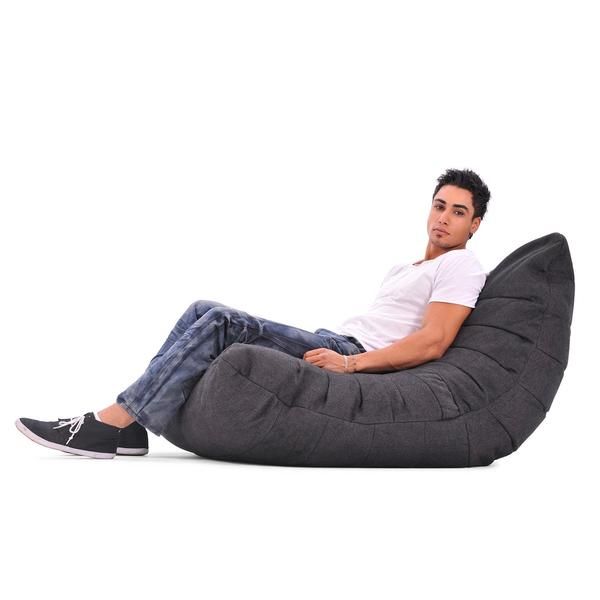 чёрное-графитовое акустический бескаркасный диван Acoustic Sofa из Sofa Weave для домашнего кинотеатра, офиса и студии — вид сбоку