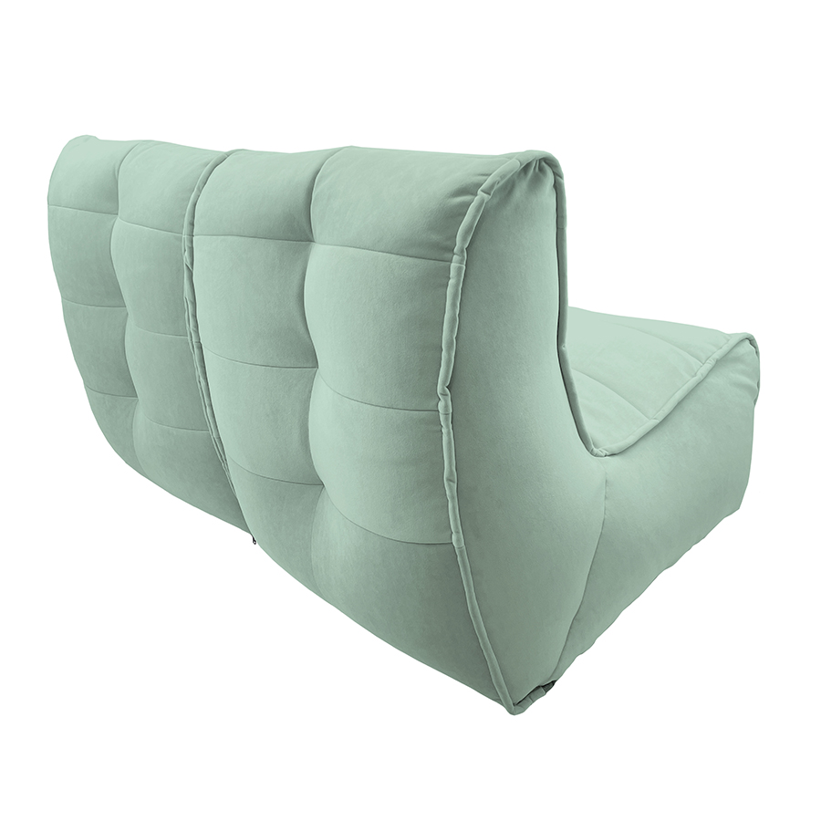 мятное двойной модульный диван Twin Couch велюровое для гостиной и переговорной — вид сбоку