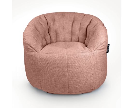 розовое полукруглое бескаркасное кресло Butterfly Sofa из рогожки — дизайн и качество