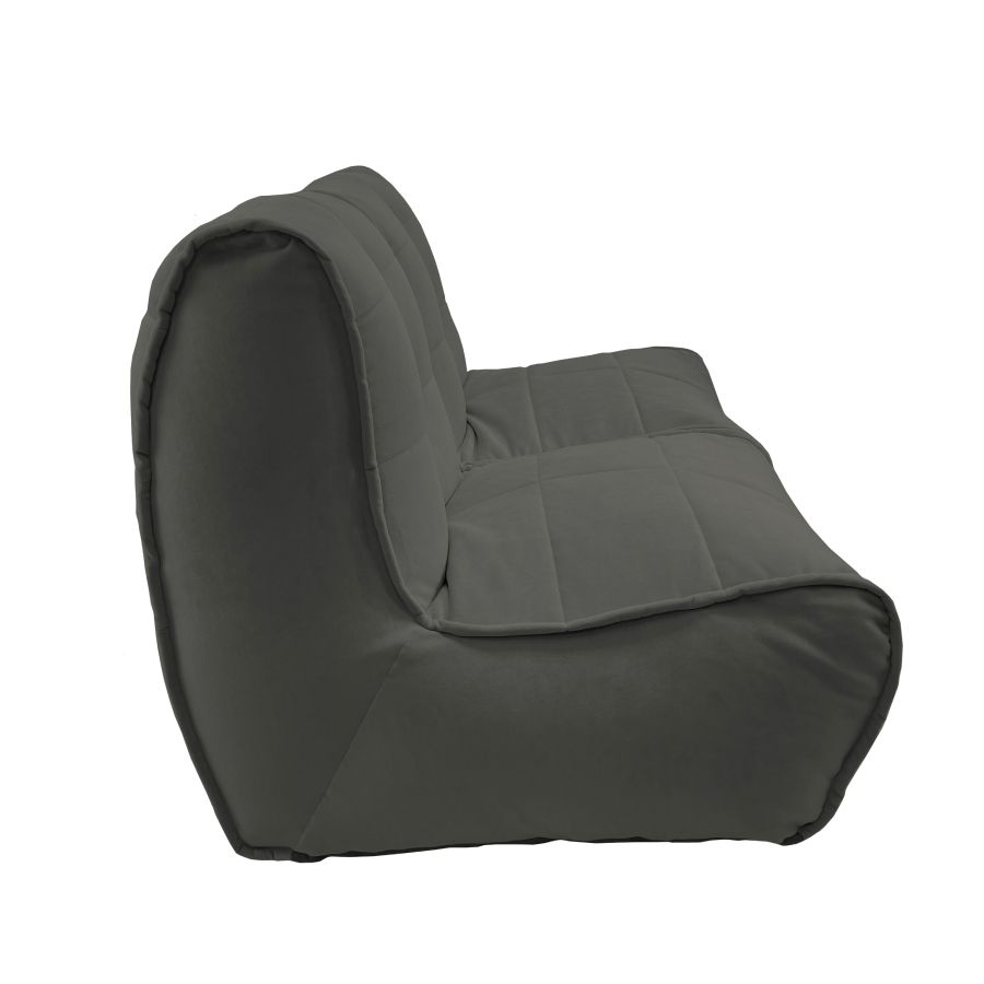 чёрное-графитовое двойной модульный диван Twin Couch велюровое для гостиной и переговорной — фото в интерьере
