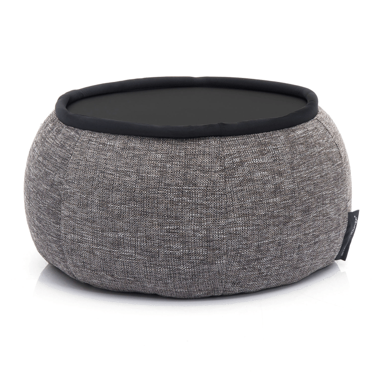 тёмно-серое складной столик Versa Table из Sofa Weave для гостиной и лаунж-зоны рядом с диваном — вид сбоку