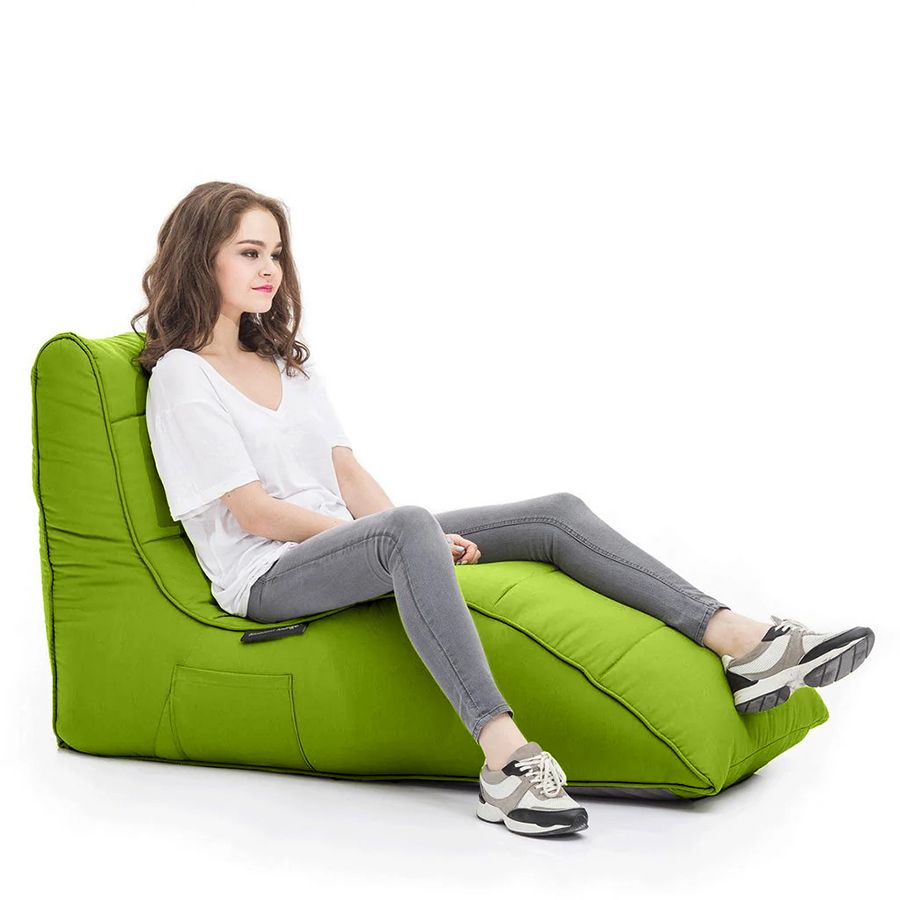 лаймово-зелёное бескаркасный лаунж-диван Avatar Sofa уличное (Oxford) в интерьере гостиная