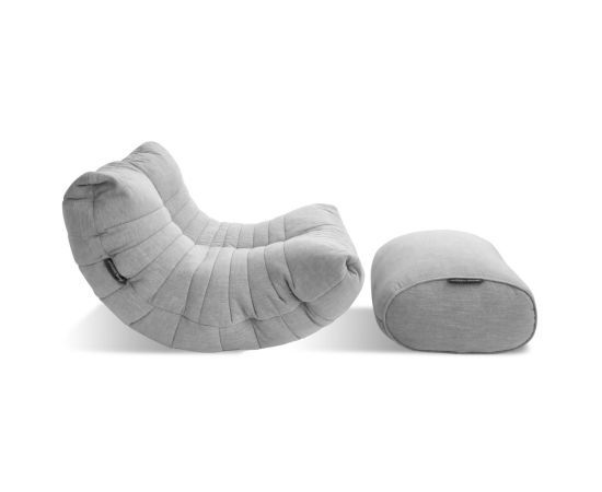 серое акустическое кресло-мешок Acoustic Lounge из Sofa Weave для офиса, переговорной и студии — крупный план