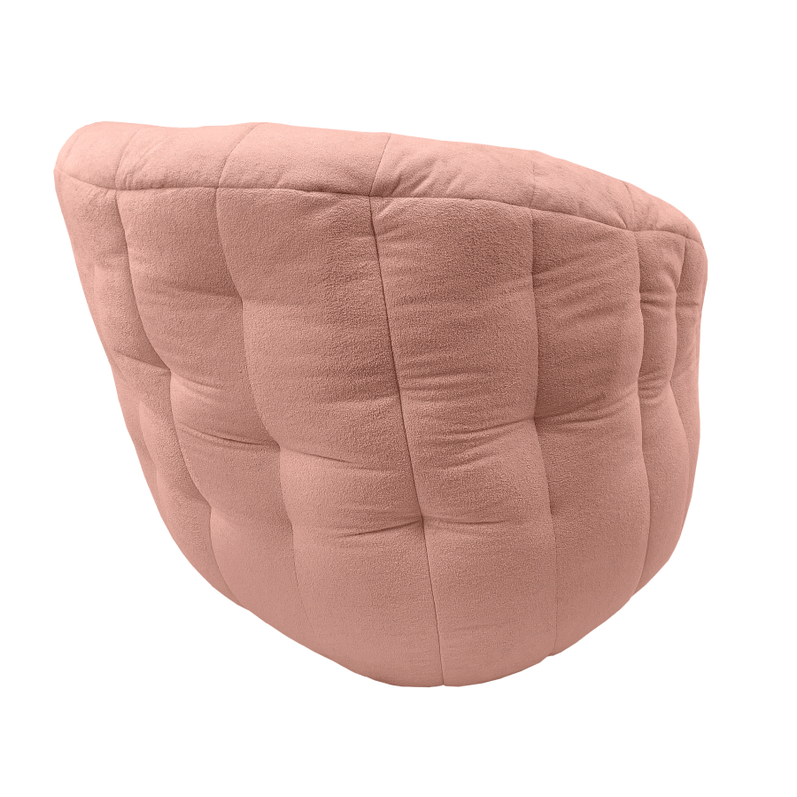 розовое полукруглое бескаркасное кресло Butterfly Sofa микровелюровое для гостиной, домашнего кинотеатра и офиса