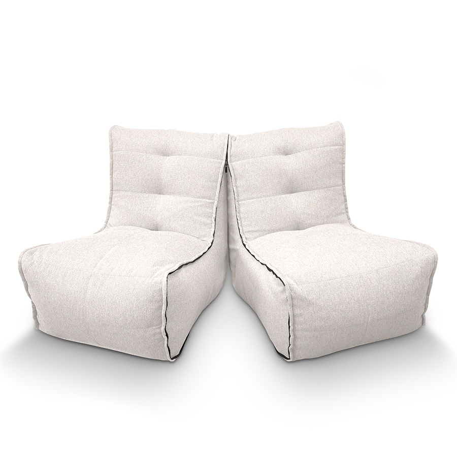 белое двойной модульный диван Twin Couch жаккардовое для гостиной и переговорной — фото в интерьере