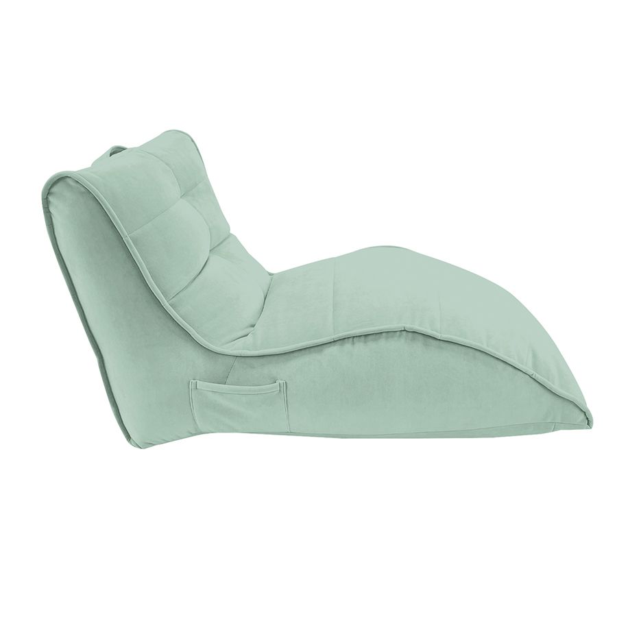 мятное бескаркасный лаунж-диван Avatar Sofa велюровое для гостиной, кабинета и лаунж-зоны — вид сбоку