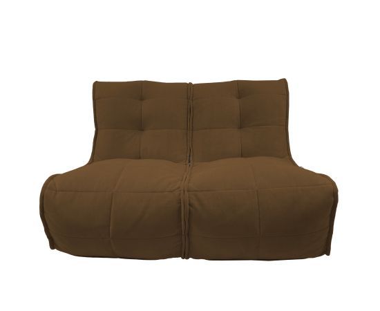 шоколадное двойной модульный диван Twin Couch велюровое для гостиной и переговорной — вид сбоку