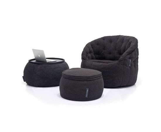 чёрное-графитовое комплект бескаркасной мебели Contempo Package из Sofa Weave — дизайн и качество