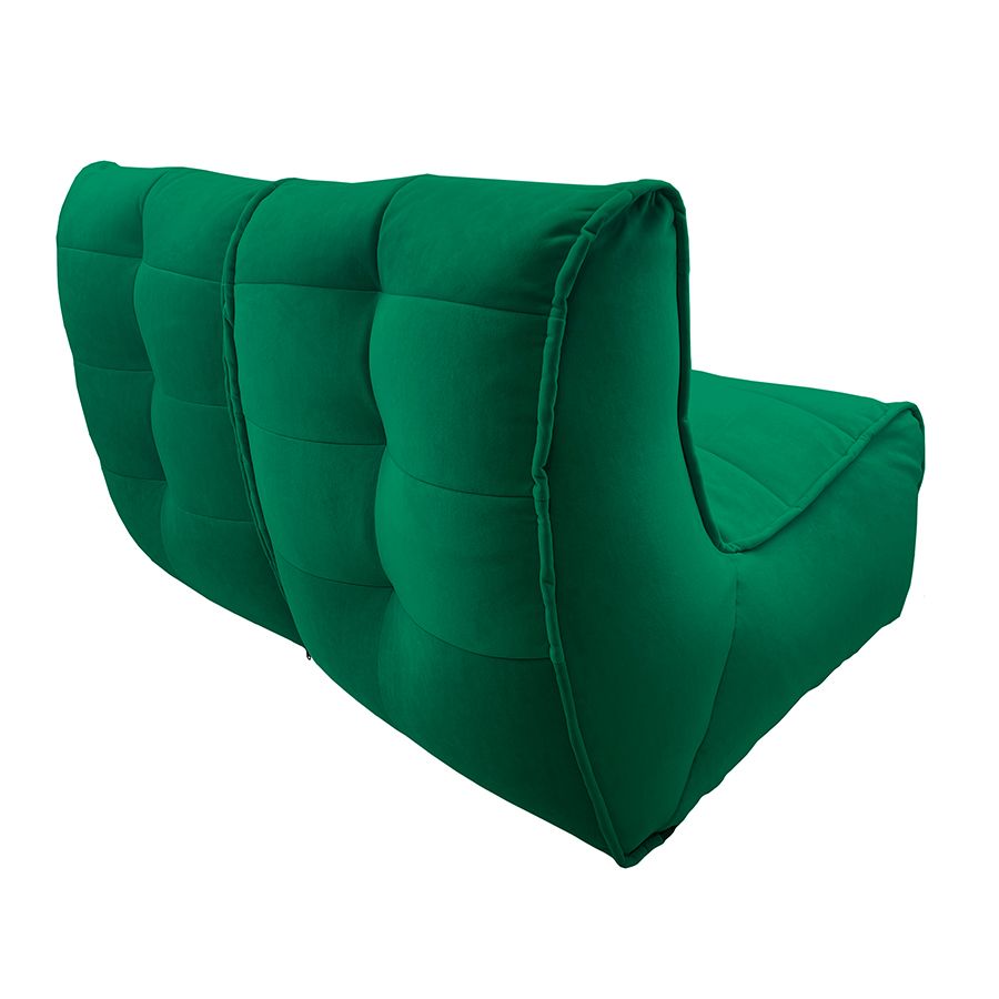 зелёное двойной модульный диван Twin Couch велюровое для гостиной и переговорной — вид сбоку