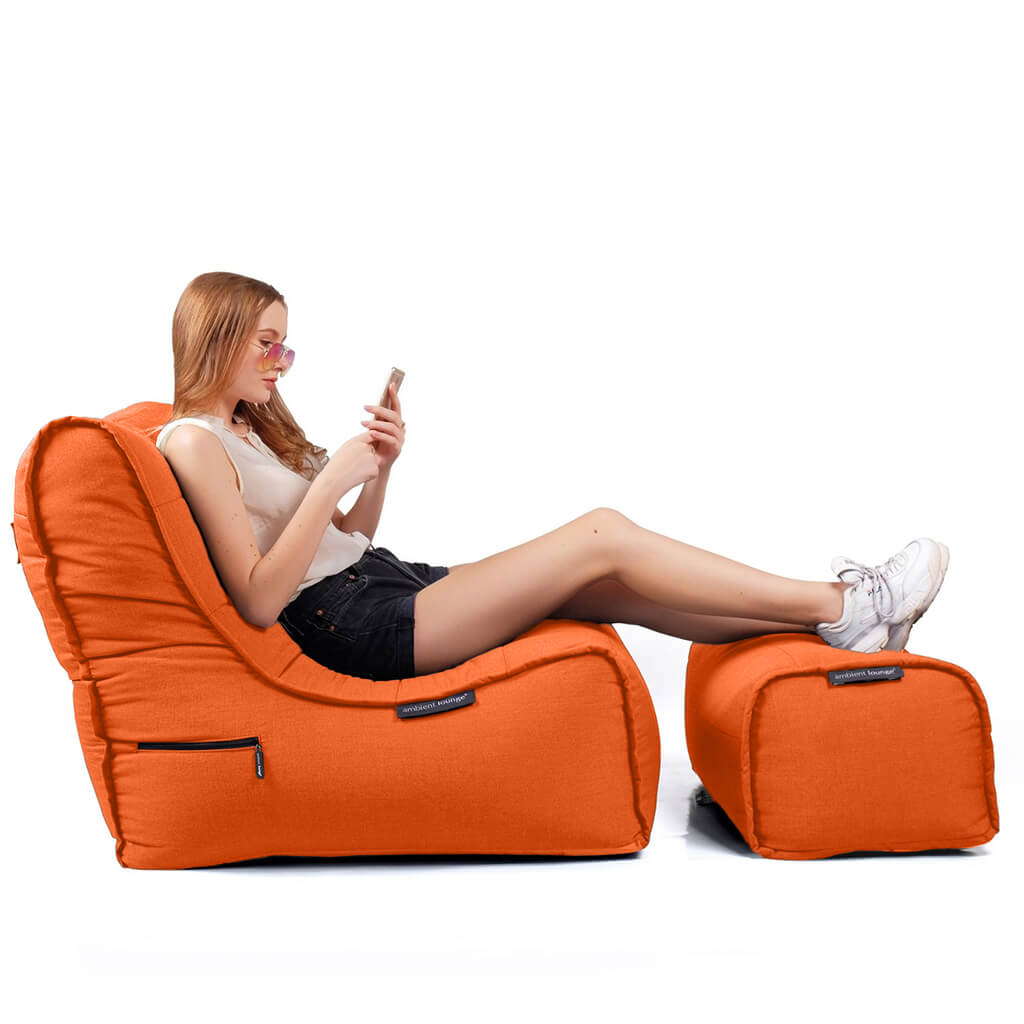терракотово-оранжевое уличный шезлонг Evolution Chaise уличное (Oxford) для террасы и бассейна