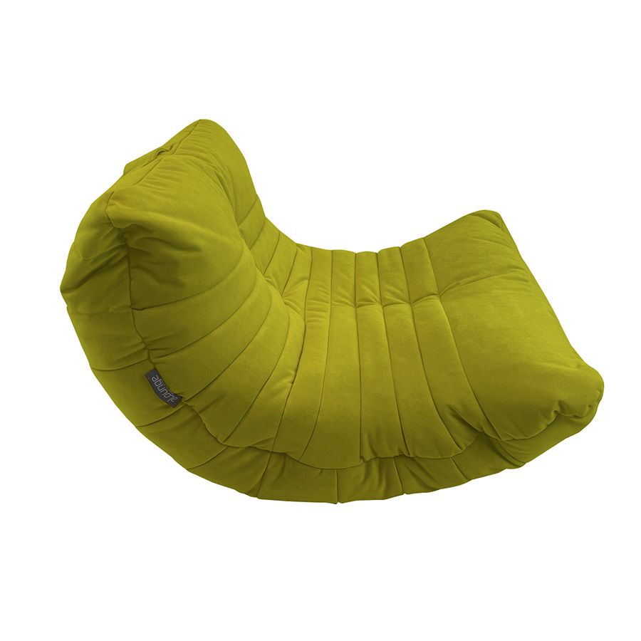 зелёное акустический бескаркасный диван Acoustic Sofa велюровое для домашнего кинотеатра, офиса и студии — вид сбоку