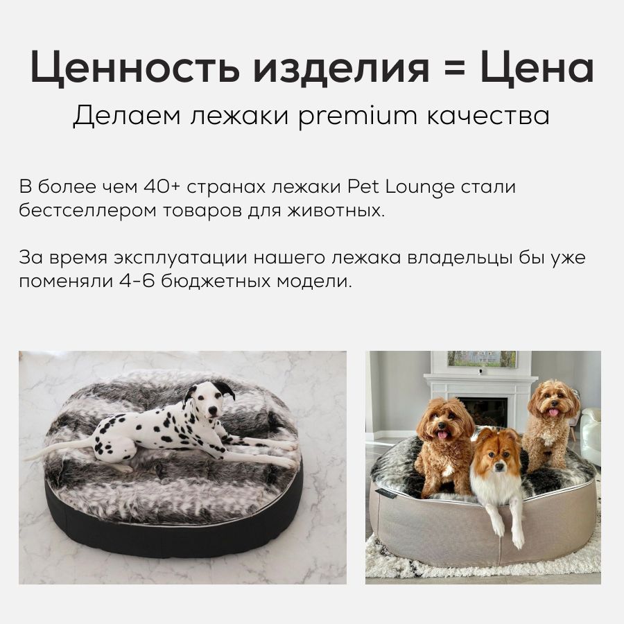 Лежак для собак Pet Lounge Large - Cappuccino (Premium) — фото в интерьере