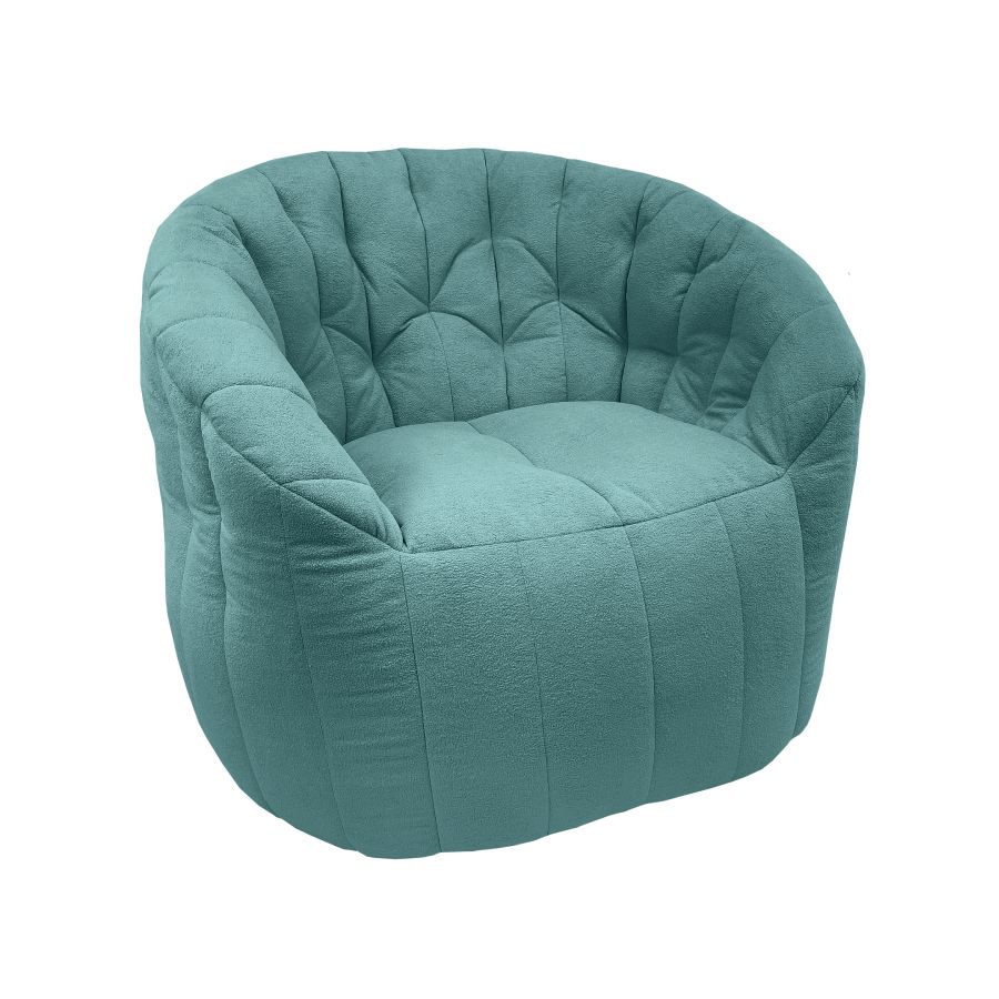 мятное полукруглое бескаркасное кресло Butterfly Sofa в интерьере гостиная