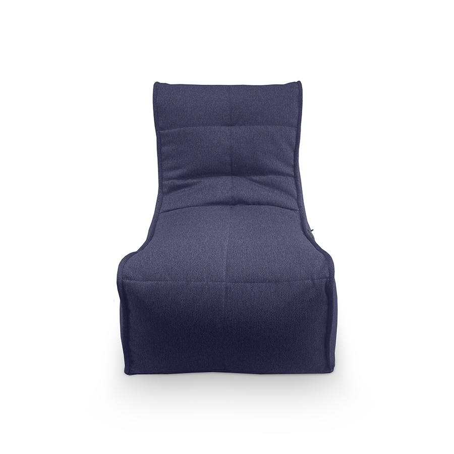 синее уличный бескаркасный диван Evolution Sofa жаккардовое для террасы, сада и веранды — вид сбоку