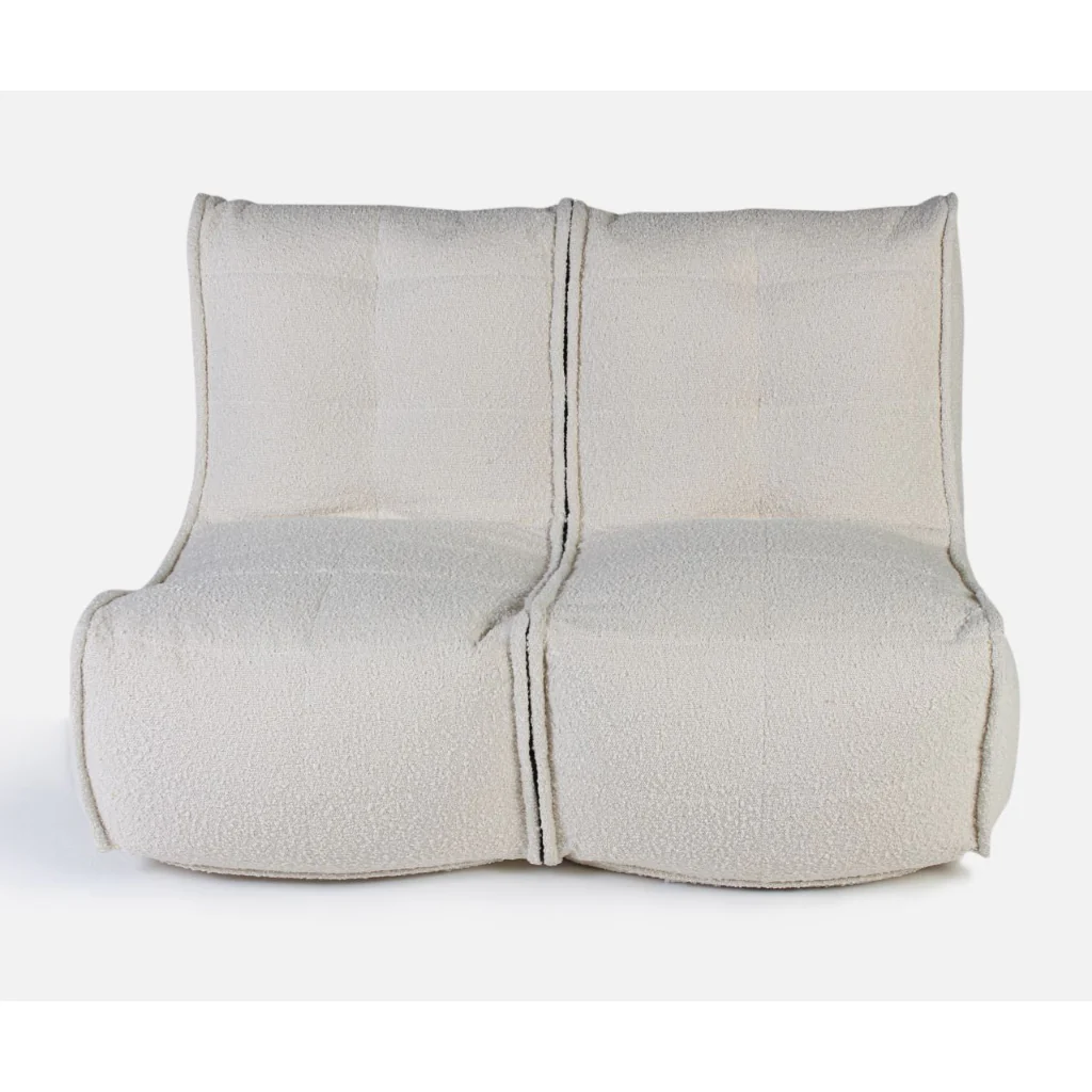 белое двойной модульный диван Twin Couch из буклé для гостиной и переговорной — фото в интерьере