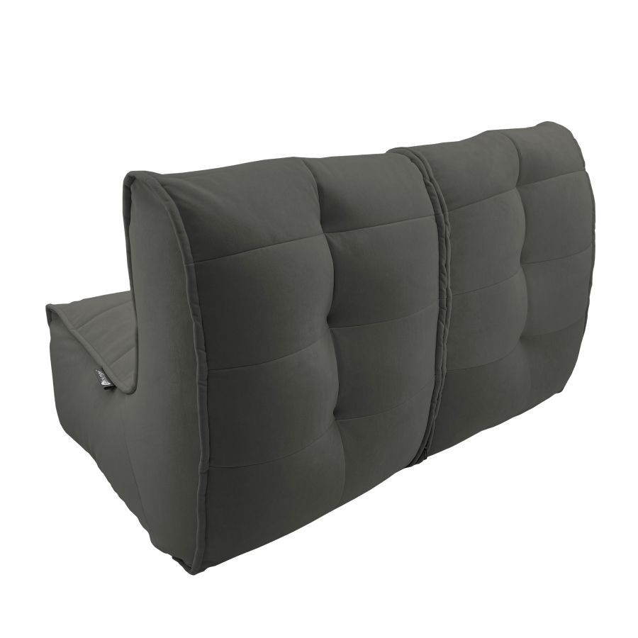 чёрное-графитовое двойной модульный диван Twin Couch велюровое для гостиной и переговорной — крупный план
