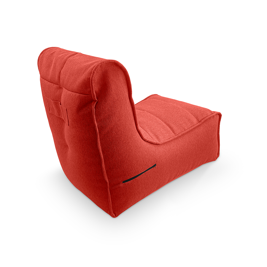 красное уличный бескаркасный диван Evolution Sofa жаккардовое в интерьере терраса