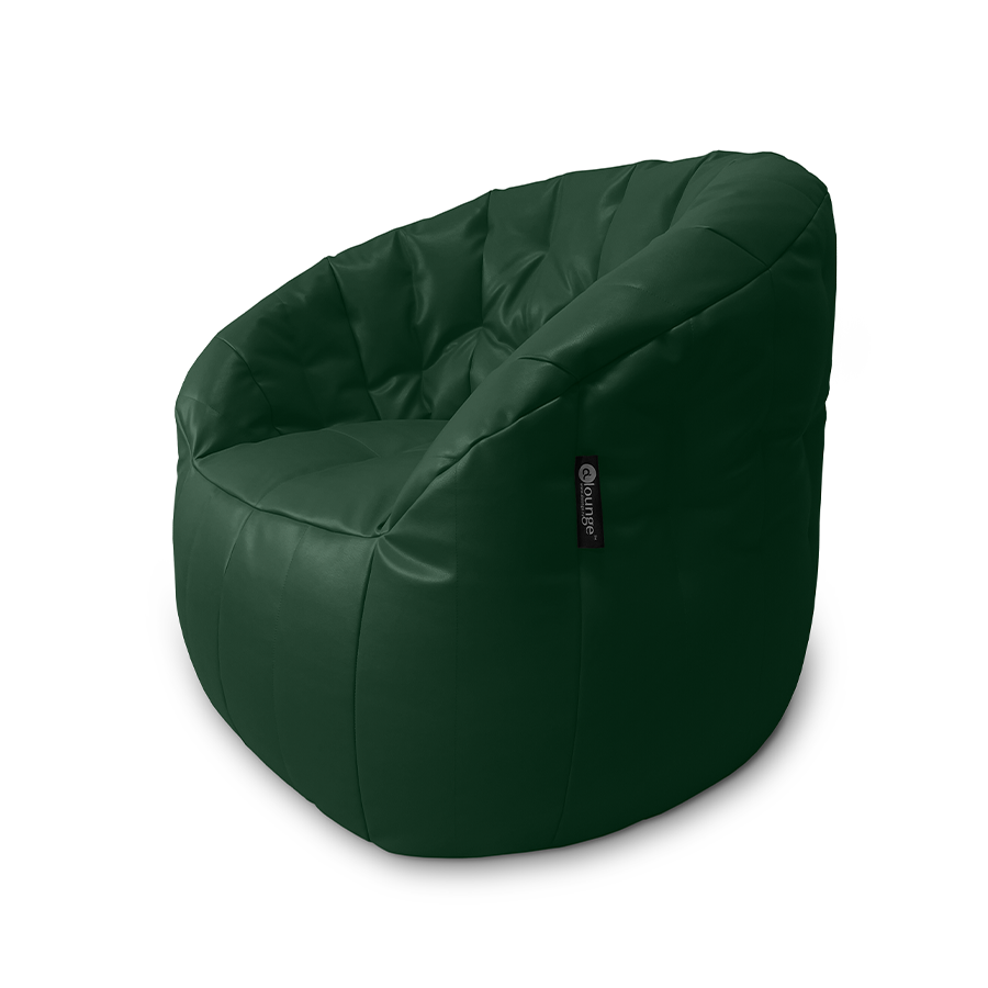 зелёное полукруглое бескаркасное кресло Butterfly Sofa из экокожи для гостиной, домашнего кинотеатра и офиса