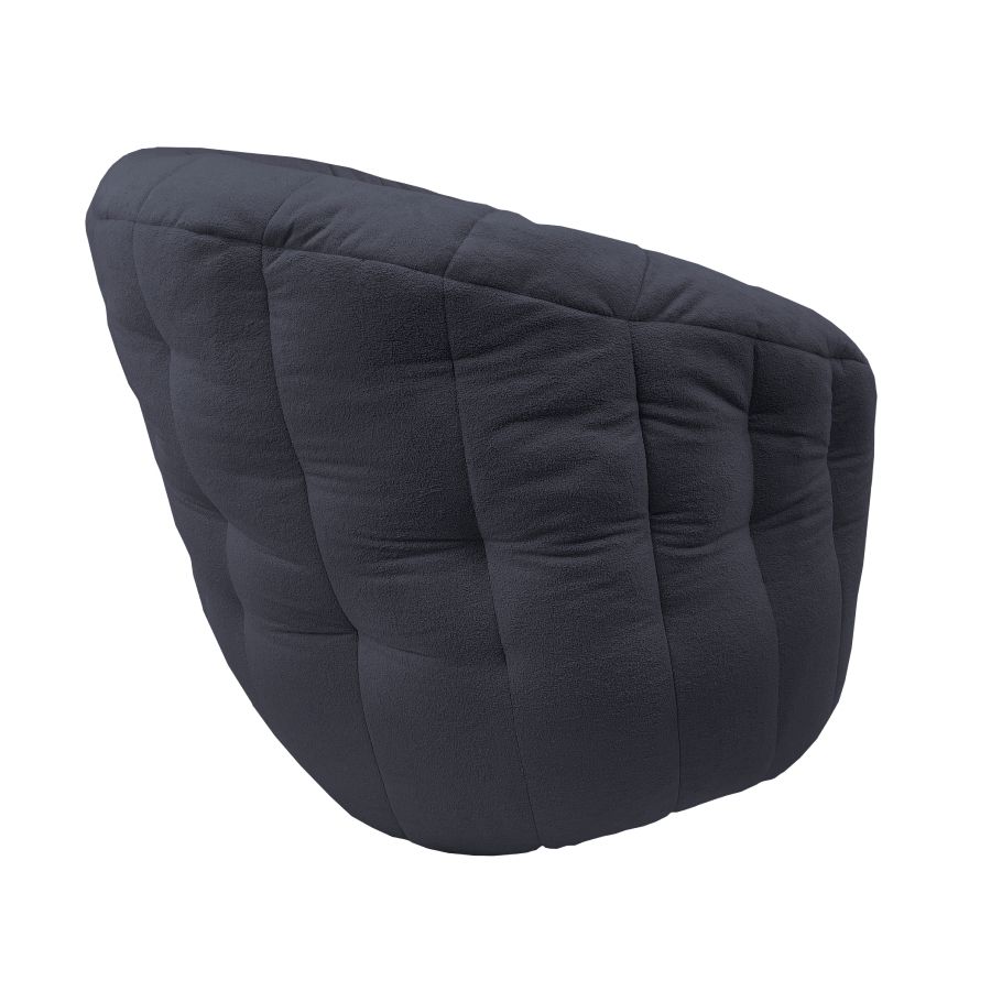тёмно-серое полукруглое бескаркасное кресло Butterfly Sofa для гостиной, домашнего кинотеатра и офиса — фото в интерьере