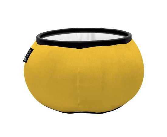жёлтое складной столик Versa Table велюровое в интерьере гостиная