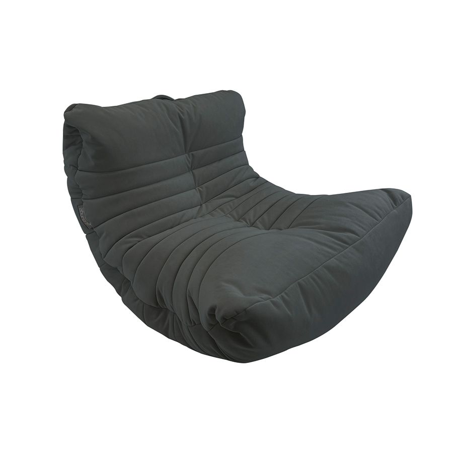чёрное-графитовое акустический бескаркасный диван Acoustic Sofa велюровое для домашнего кинотеатра, офиса и студии — фото в интерьере
