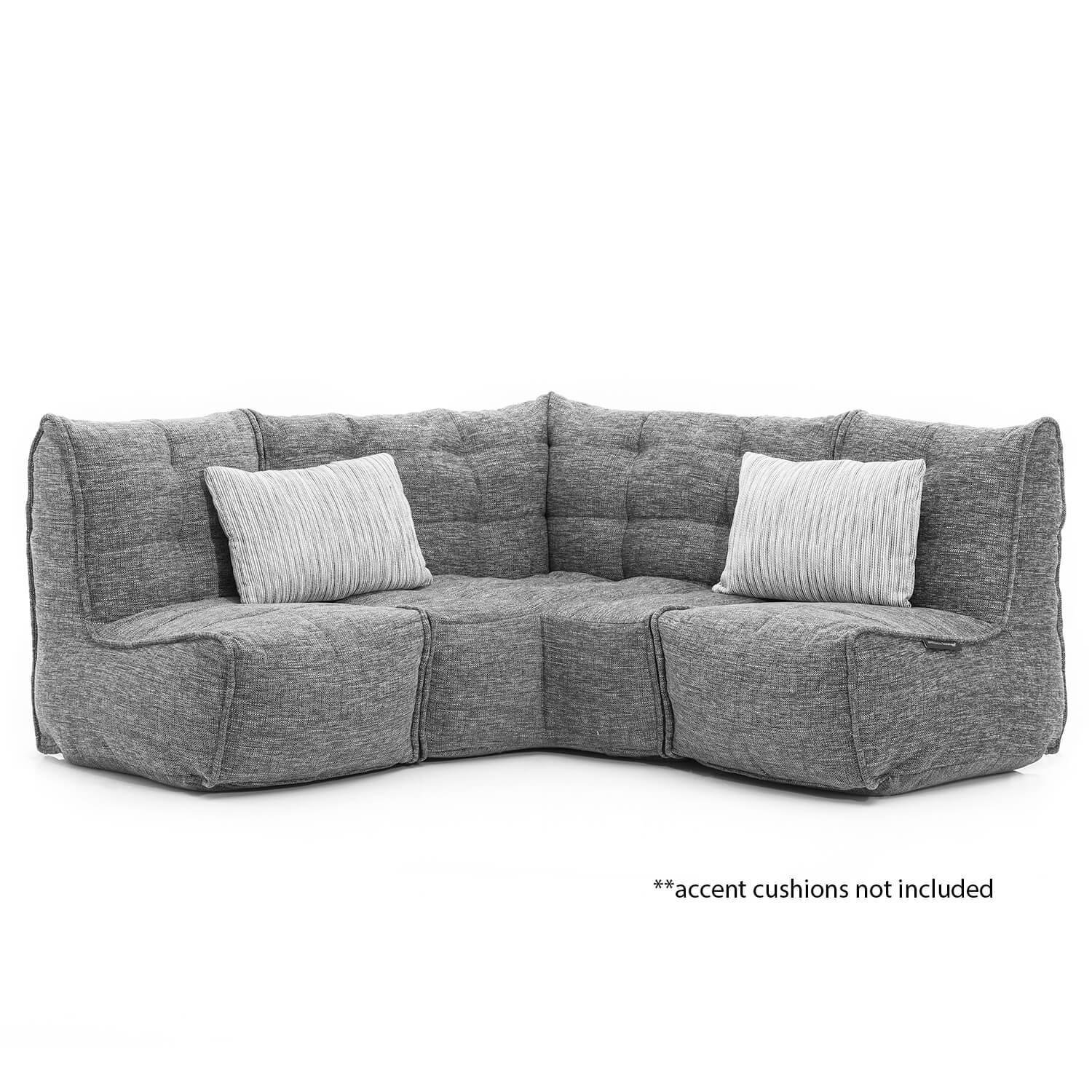 тёмно-серое угловой модульный диван Mod3 Cozy Corner из Sofa Weave для гостиной и кабинета