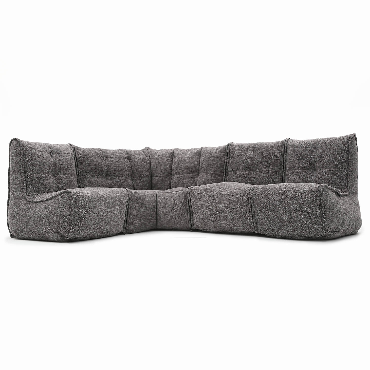 тёмно-серое Г-образный модульный диван Mod4 L Sofa из Sofa Weave для гостиной и зала — фото в интерьере