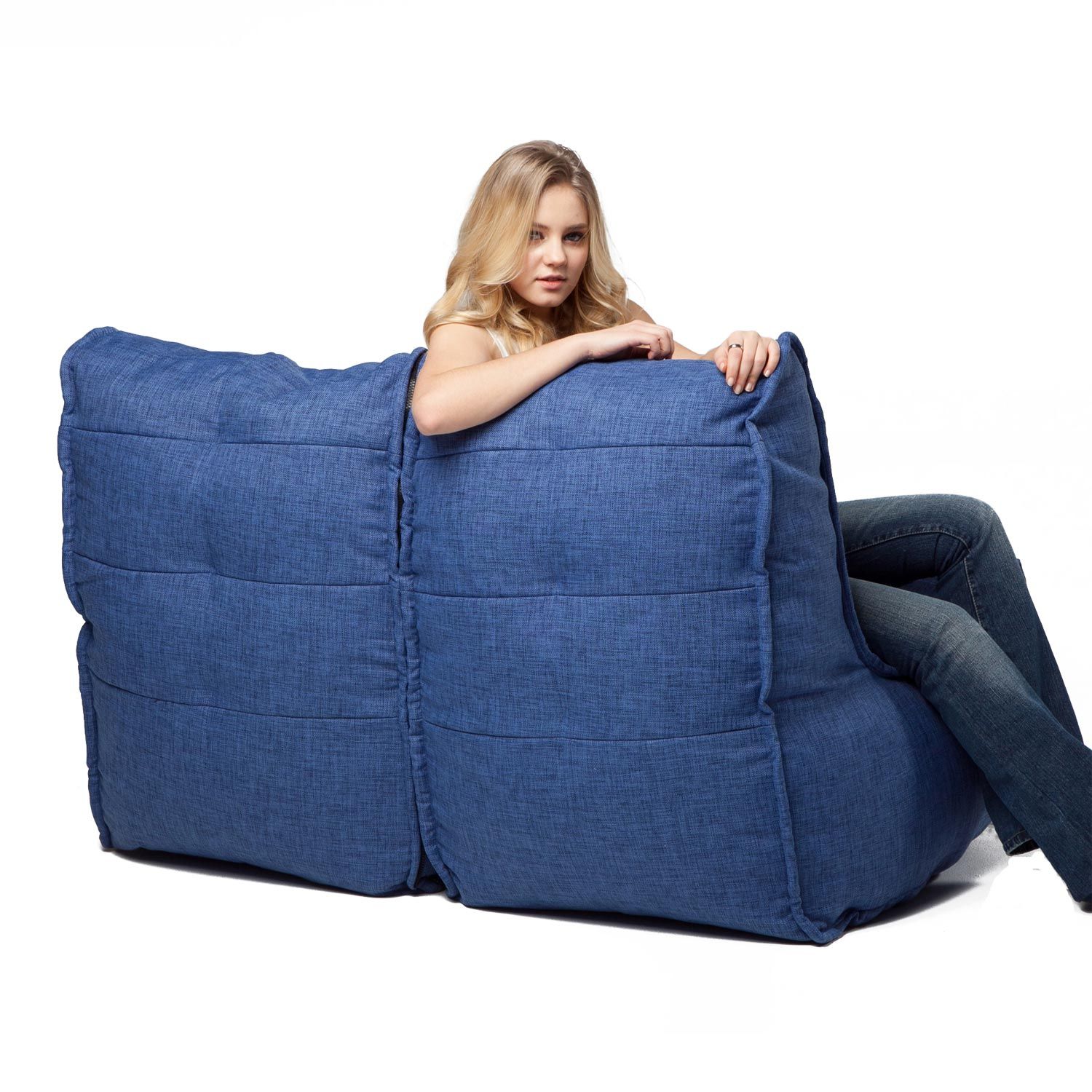 синее двойной модульный диван Twin Couch из Sofa Weave для гостиной и переговорной