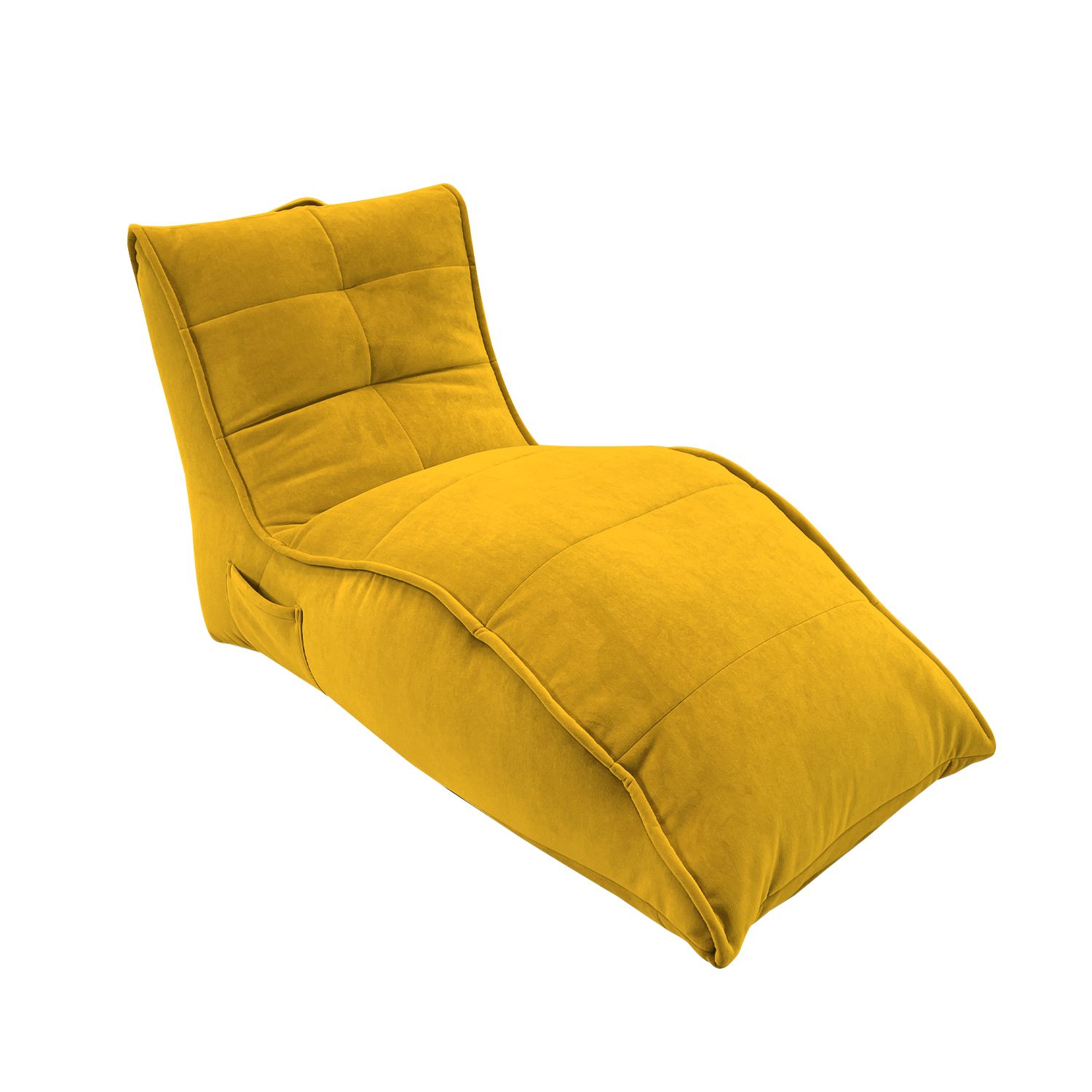 жёлтое бескаркасный лаунж-диван Avatar Sofa велюровое для гостиной, кабинета и лаунж-зоны