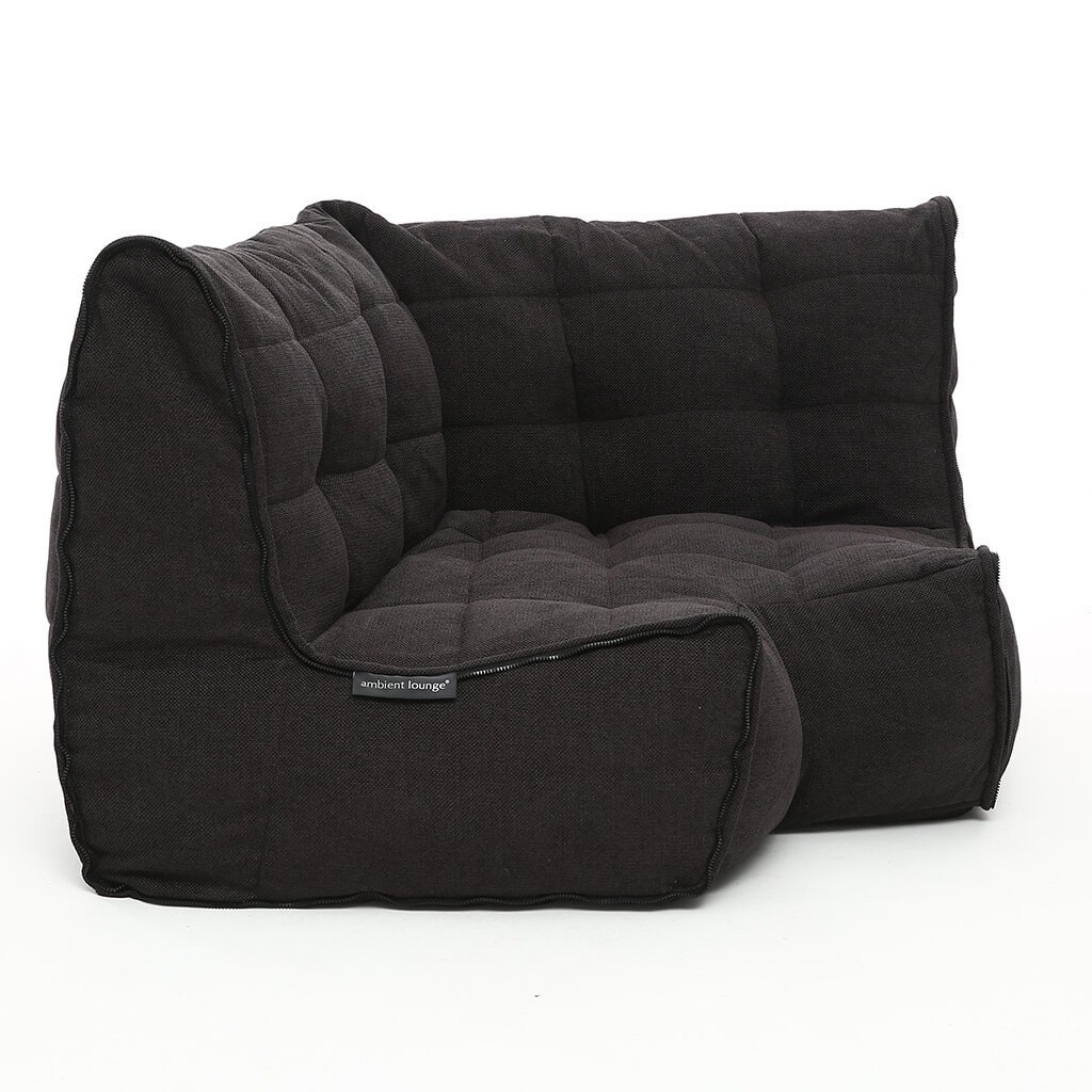 чёрное-графитовое угловой элемент дивана Twin Modular Corner из Sofa Weave для гостиной — угловой модуль