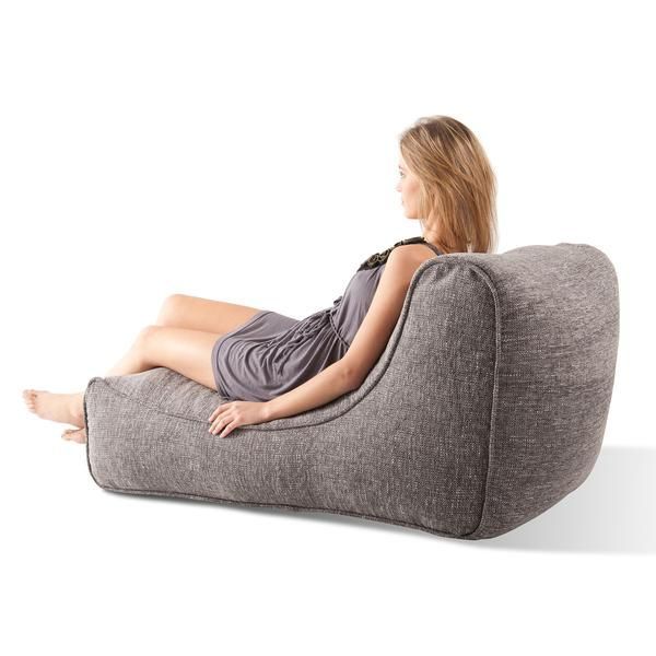 тёмно-серое уличный шезлонг Studio Lounger из Sofa Weave для сада, бассейна и пляжной зоны — вид сбоку