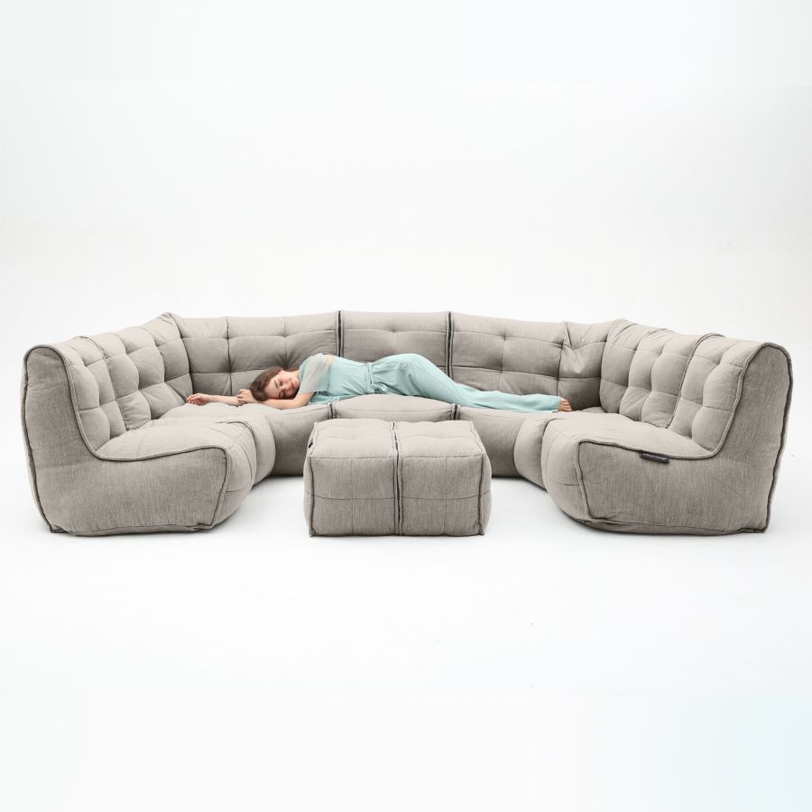 серое максимальный лаунж-гарнитур Mod6 Lounge Max шенилловое в интерьере гостиная