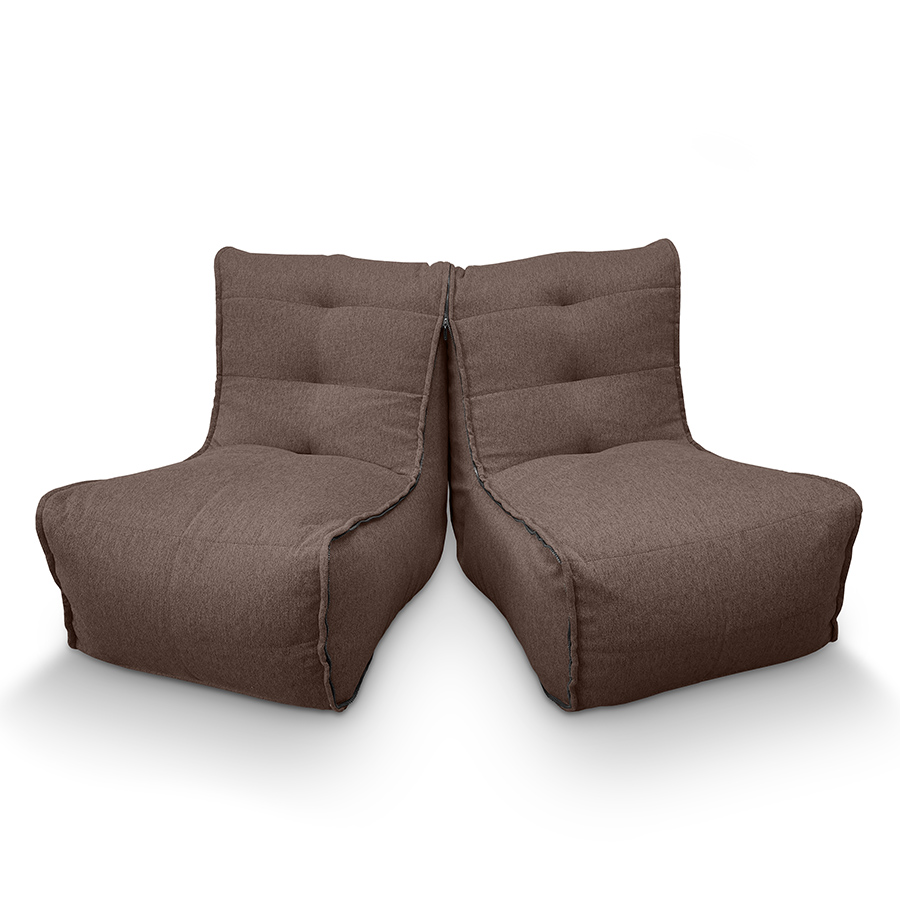 шоколадное двойной модульный диван Twin Couch жаккардовое для гостиной и переговорной — фото в интерьере