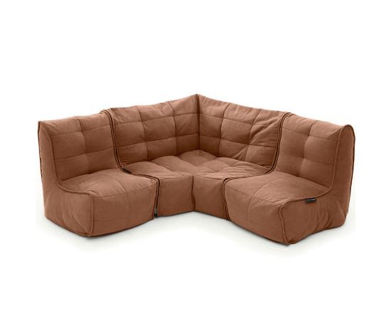 терракотовое угловой модульный диван Mod3 Cozy Corner шенилловое для гостиной и кабинета — крупный план