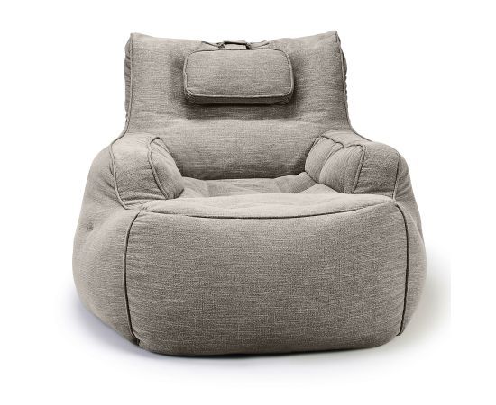 серое уличное лаунж-кресло Tranquility Armchair шенилловое для террасы, сада и веранды