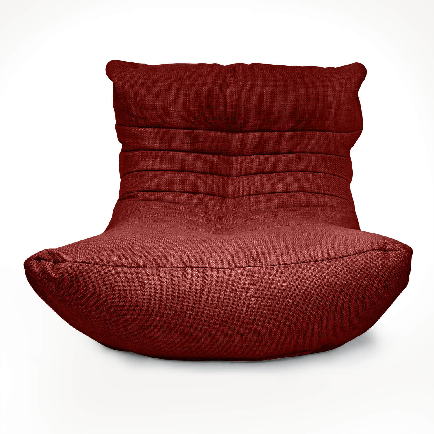 красное акустический бескаркасный диван Acoustic Sofa из рогожки для домашнего кинотеатра, офиса и студии