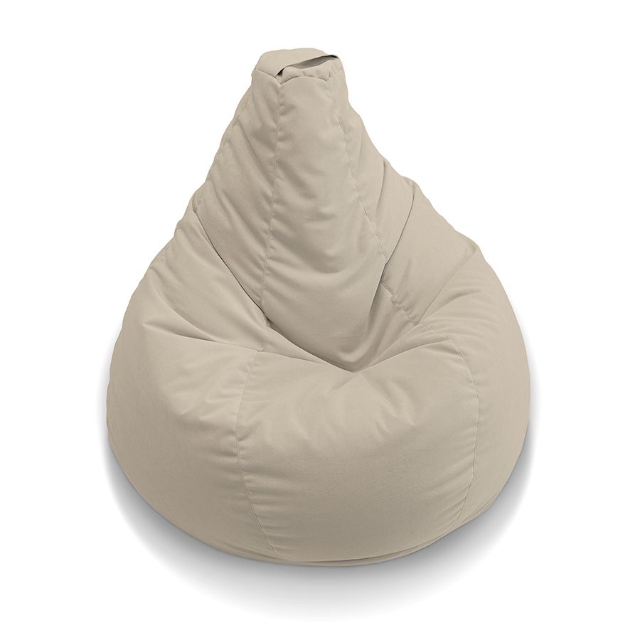 натуральное классический пуф-мешок Bean Bag велюровое для детской, игровой и офиса — фото в интерьере