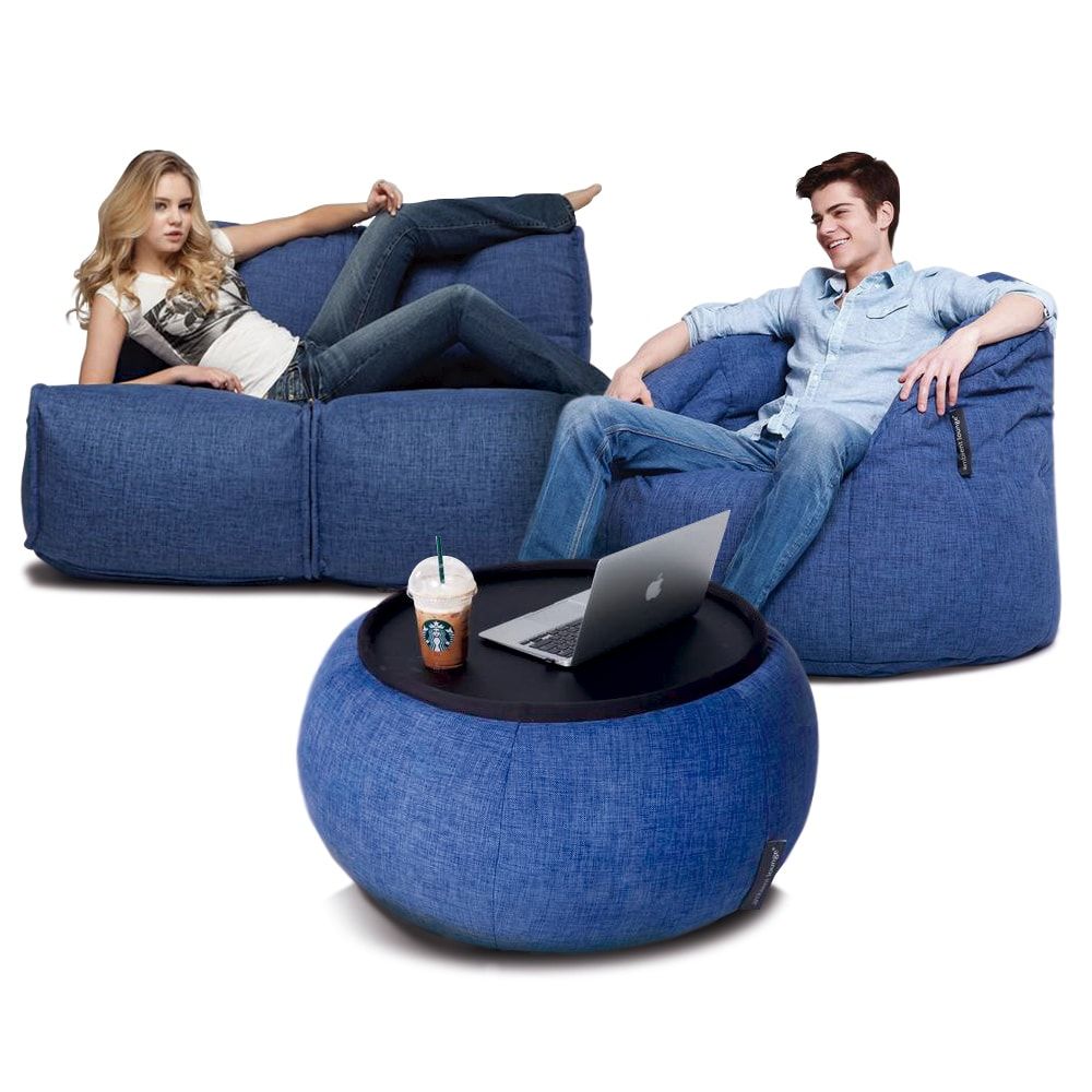 синее комплект мебели для дома Maison Package из Sofa Weave для гостиной и спальни