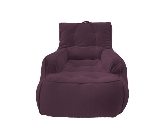 баклажановое уличное лаунж-кресло Tranquility Armchair велюровое для террасы, сада и веранды