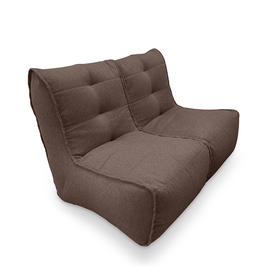 шоколадное двойной модульный диван Twin Couch жаккардовое в интерьере гостиная