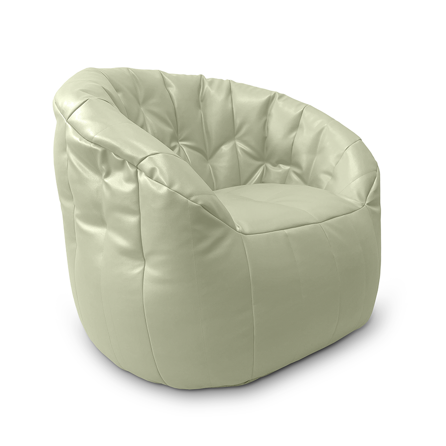 белое полукруглое бескаркасное кресло Butterfly Sofa из экокожи для гостиной, домашнего кинотеатра и офиса