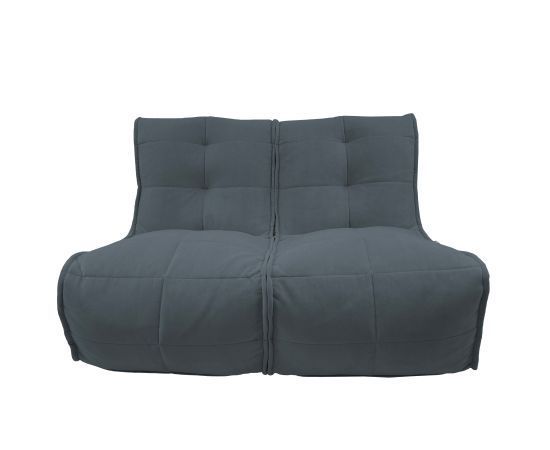 тёмно-серое двойной модульный диван Twin Couch велюровое для гостиной и переговорной