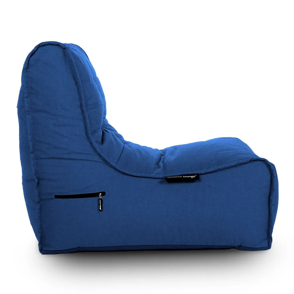 тёмно-синее уличный бескаркасный диван Evolution Sofa уличное (Oxford) для террасы, сада и веранды — фото в интерьере