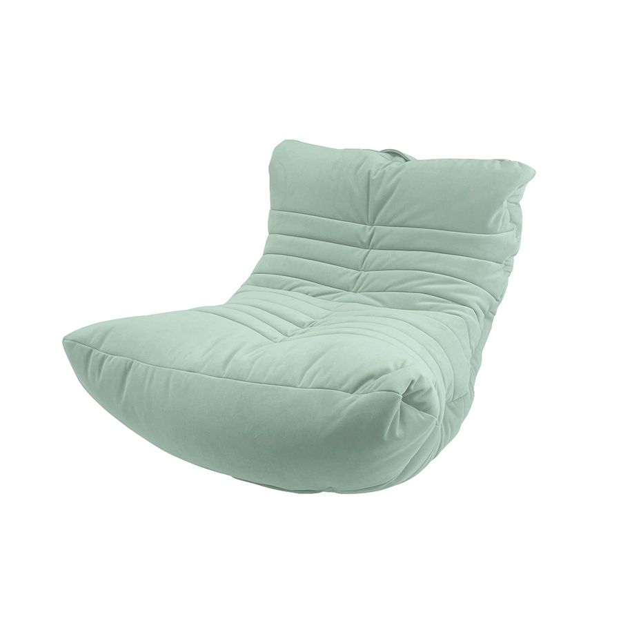 мятное акустический бескаркасный диван Acoustic Sofa велюровое для домашнего кинотеатра, офиса и студии — крупный план